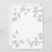 Het Blauwe en witte Franse Toile sparen de datum Kaart (Achterkant)