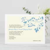 Het blauwe en witte huwelijk nodigt Tortelduifjes  Kaart (Staand voorkant)