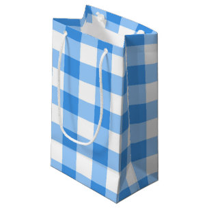Het blauwe en Witte Patroon van de Controle van de Klein Cadeauzakje