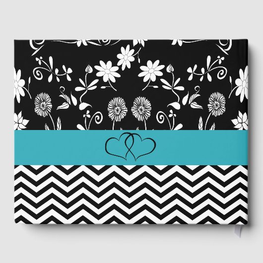 Het blauwe en zwarte Hearts Weddenschap Gastenboek (Achterkant)