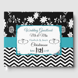 Het blauwe en zwarte Hearts Weddenschap Gastenboek