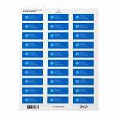 Het blauwe Etiket van het Adres van de Terugkeer (Full Sheet)