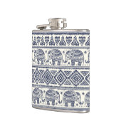 Het blauwe Etnische Patroon van de Olifant Heupfles (Links)