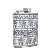 Het blauwe Etnische Patroon van de Olifant Heupfles (Rechts)