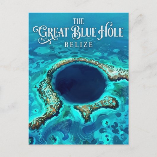 Het Blauwe Gat Belize Briefkaart (Voorkant)