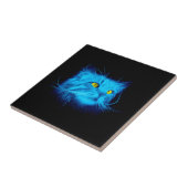 Het blauwe Gezicht van de Kat Tegeltje (Zijkant)