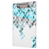 Het Blauwe, Grijze & Witte Geometrische Patroon Klembord (Links)