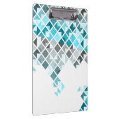 Het Blauwe, Grijze & Witte Geometrische Patroon Klembord (Rechts)