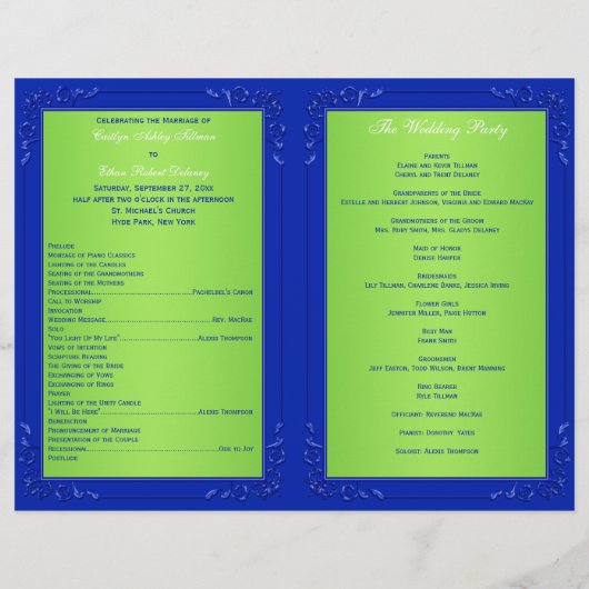 Het blauwe, groene programma voor hartenweddenscha (Achterkant)