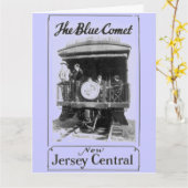 Het blauwe Grote Wenskaart van de Trein van de Kaart (Gele Bloem)