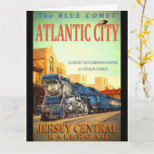 Het blauwe Grote Wenskaart van de Trein van de Kaart (Gele Bloem)