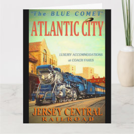 Het blauwe Grote Wenskaart van de Trein van de Kaart