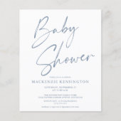 Het Blauwe handgeschreven Baby shower van het Manu (Voorkant)