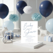 Het Blauwe handgeschreven Baby shower van het Manu