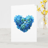 Het blauwe Hart van de Hydrangea hortensia Kaart (Gele Bloem)