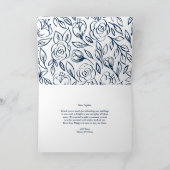 Het blauwe | het Van letters voorzien Huwelijk van Bedankkaart (Binnen)