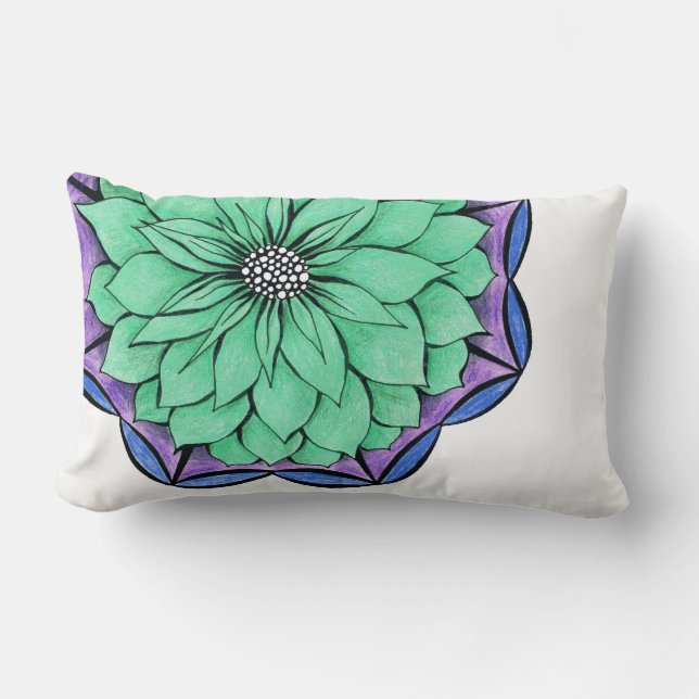 Het BLAUWE Hoofdkussen van Lubar van POINSETTIA Kussen (Voorkant)