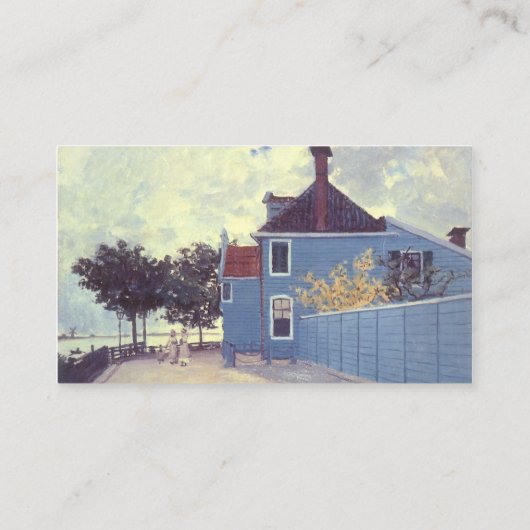 Het Blauwe Huis in Zaandam door Claude Monet Visitekaartje (Achterkant)