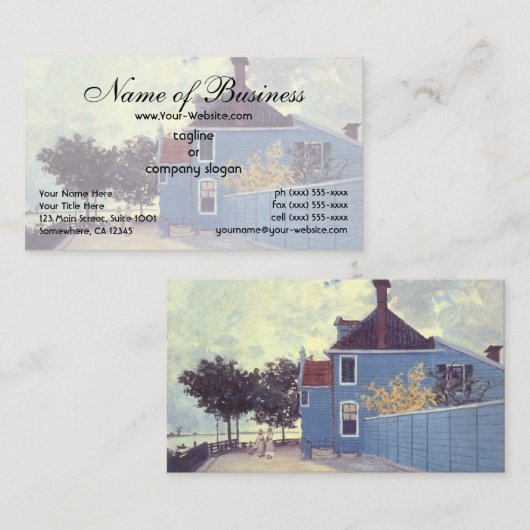 Het Blauwe Huis in Zaandam door Claude Monet Visitekaartje (Voorkant / Achterkant)