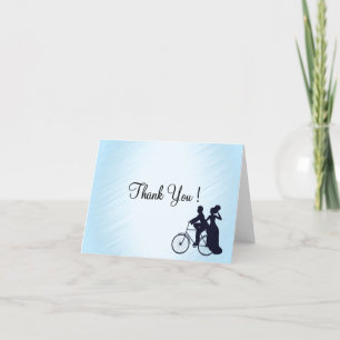 Het blauwe Huwelijk van de Fiets dankt u Lege Bedankkaart
