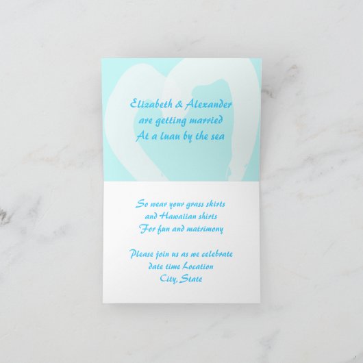 Het blauwe Huwelijk van het Strand van Hawaï (Binnen)