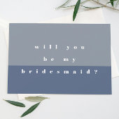 Het blauwe kleurenblok zal u mijn Bridesmaid zijn Save The Date