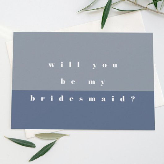 Het blauwe kleurenblok zal u mijn Bridesmaid zijn Save The Date