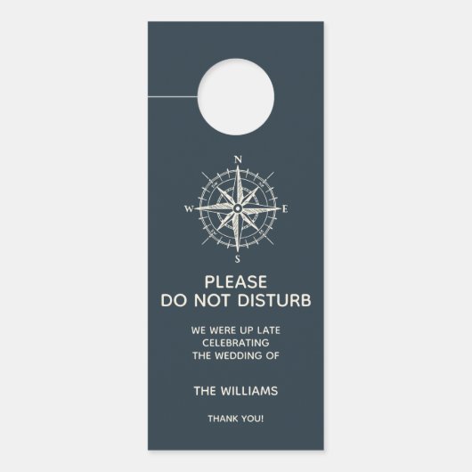 Het blauwe kompas | Gastgast W niet storen Deurhanger (Voorkant)