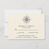 Het blauwe kompas | Huwelijk RSVP maaltijd keuze V (Voorkant)