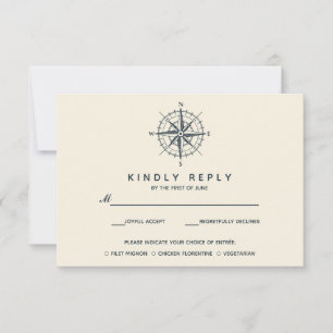 Het blauwe kompas   Huwelijk RSVP maaltijd keuze V Kaartje