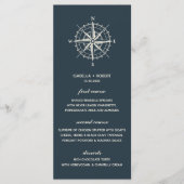 Het blauwe kompas | Nautisch huwelijksmenu Menu (Voorkant)