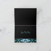 Het blauwe Koninklijke Damast dankt u kaardt Bedankkaart (Binnen)