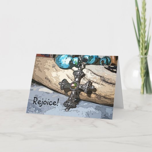 Het blauwe Kruis verheugt zich Feestdagen Kaart (Voorkant)