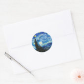 Het blauwe landschap Sterrennacht Vincent Van Gogh Ronde Sticker (Envelop)