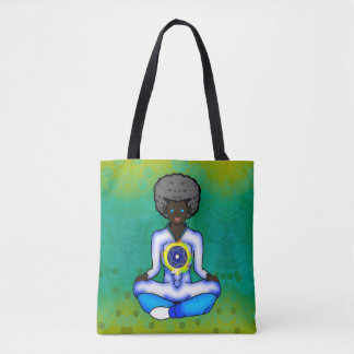 Het blauwe licht van de bescherming tote bag