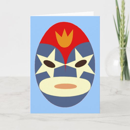 Het blauwe Masker van Lucha Libre Kaart (Voorkant)