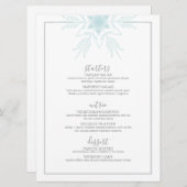 het blauwe moderne WONDERLAND trouwmenu WINTER WON Menu (Voorkant / Achterkant)