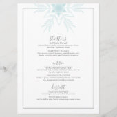 het blauwe moderne WONDERLAND trouwmenu WINTER WON Menu (Voorkant)