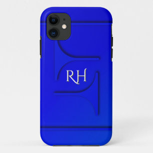 Het Blauwe Monogram van het kobalt iPhone 11 Hoesje