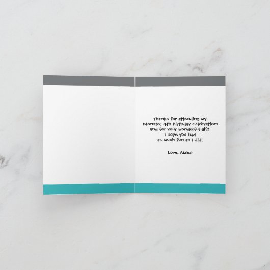 Het blauwe Monster dankt u Bedankkaart (Binnen)