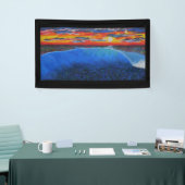 Het blauwe monster spandoek (Beurs)