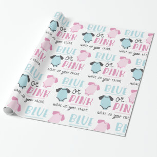 Het blauwe of Roze Geslacht van het Baby openbaart Cadeaupapier