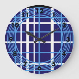 Het blauwe Ontwerp van de Cirkels van de Plaid Grote Klok