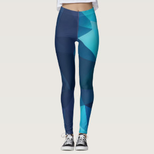 Het blauwe Ontwerp van de Veelhoek Leggings