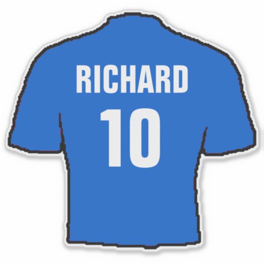 Het blauwe Ontwerp van het Shirt van het Football  Sticker (Voorkant)