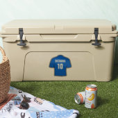 Het blauwe Ontwerp van het Shirt van het Football  Sticker (Koeler)