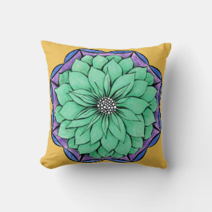 Het BLAUWE Ontwerp van POINSETTIA Kussen