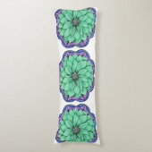 Het BLAUWE Ontwerp van POINSETTIA Lichaamskussen (Voorkant Verticaal)