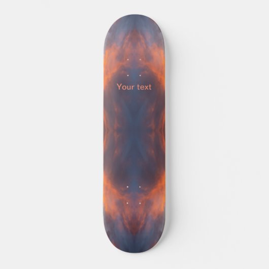 Het blauwe oranje ontwerp personaliseren persoonlijk skateboard (Voorkant)
