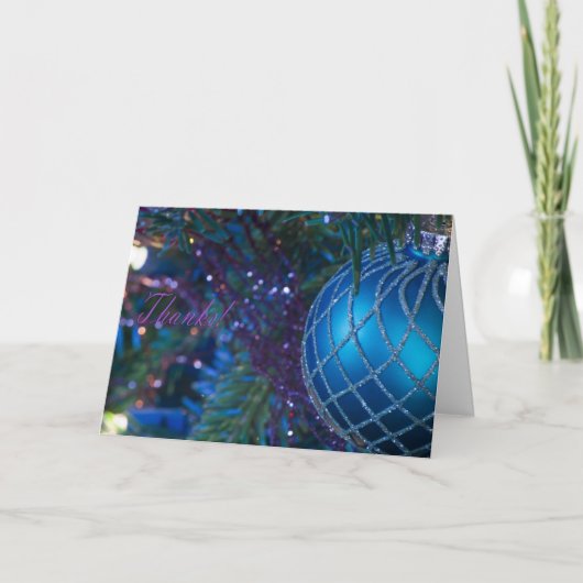 Het blauwe Ornament dankt u kaardt Bedankkaart (Voorkant)